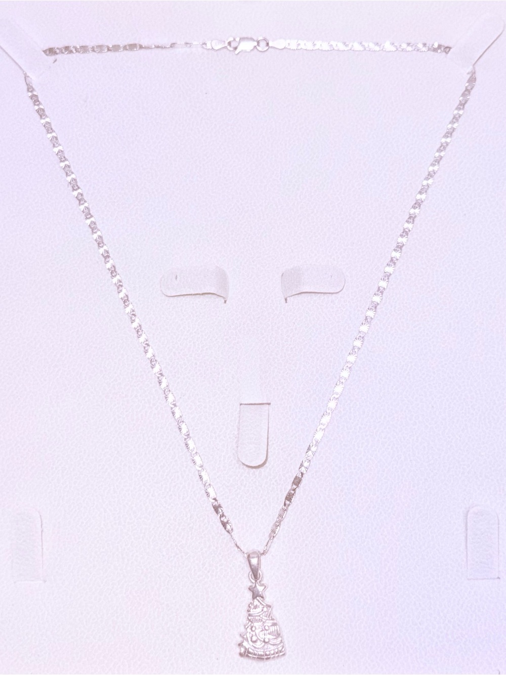 Silver Pendant Necklace with Religious Charm